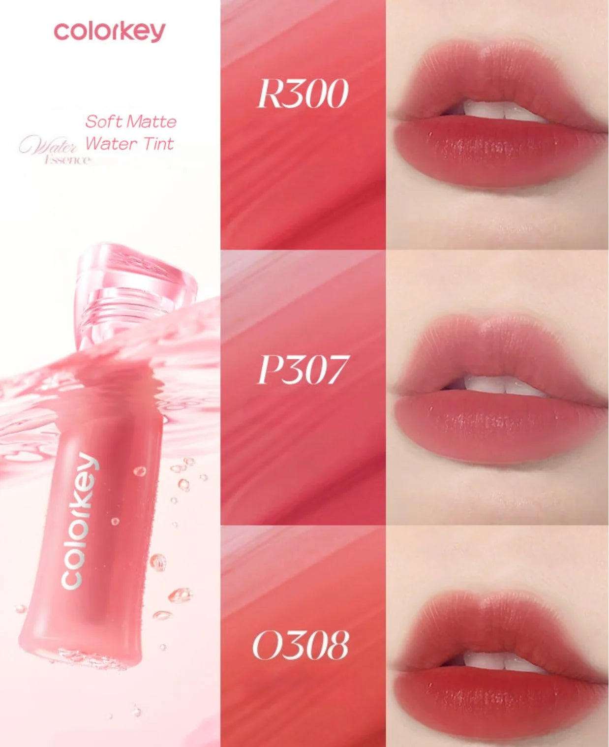 Shades COLORKEY Light Matte Soft Water Tint Liquid Lipstick Lipgloss Zpaxo