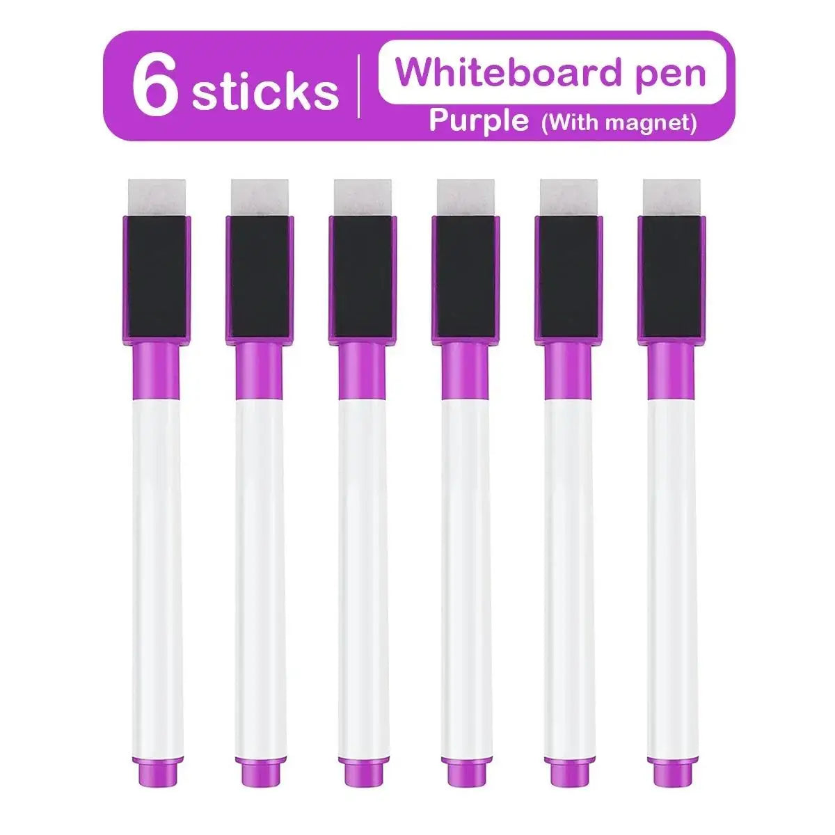 6/8Pcs Magnetic Erasable Whiteboard Pen Color Options Numbering Stationery Office Teaching Supplies For Whiteboard Student Note Zpaxo 6PCS-Purple