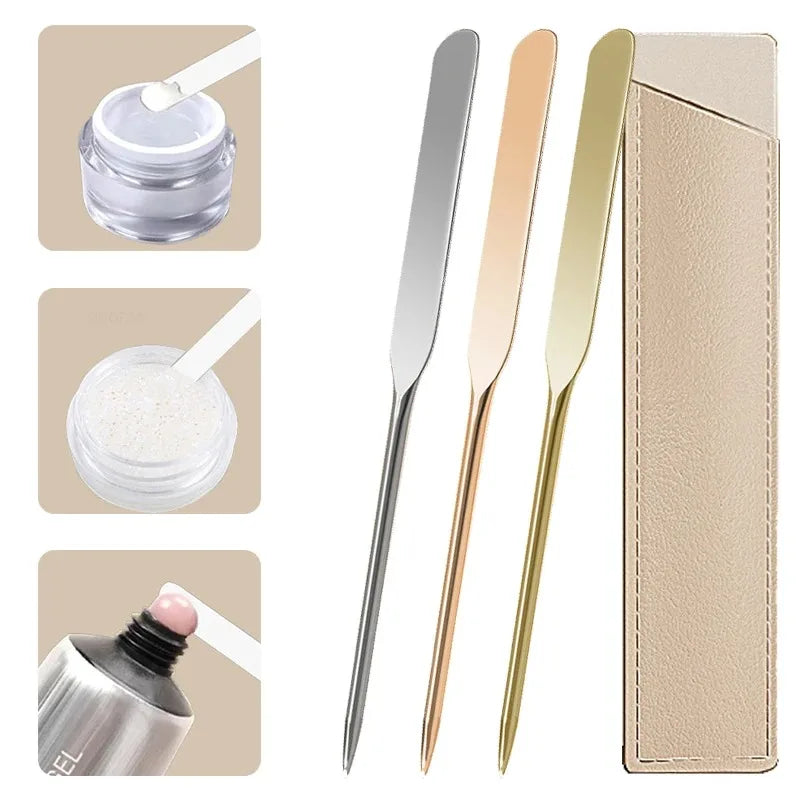 Stainless Steel Makeup Foundation Spatula Mixing Stick Powder Base