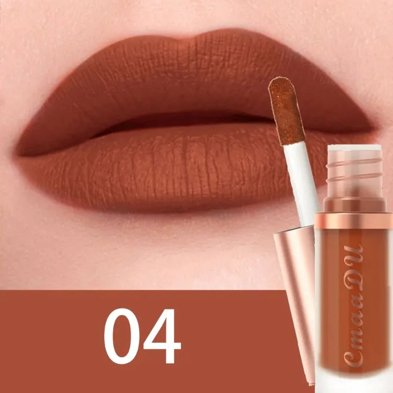 Waterproof Matte Velvet Lip Glaze Moisturizing Long Lasting Liquid Lipstick Non-stick Cup Not Easy To Fade Lip Gloss Lips Makeup Zpaxo 04