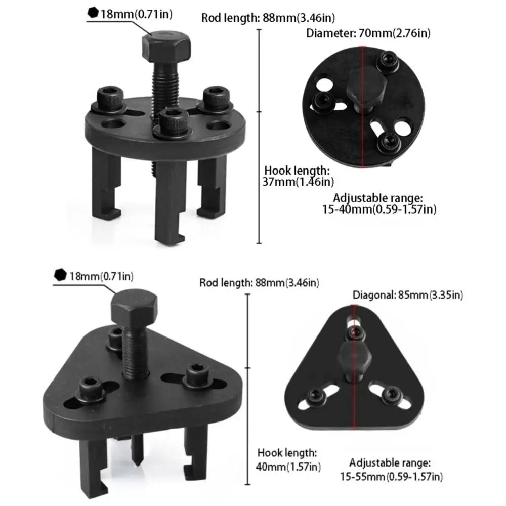 Adjustable Capacity 15-55mm AC Compressor Puller Tool Alloy Construction Portable Size AC Bearing Puller Tool Circular Style Zpaxo