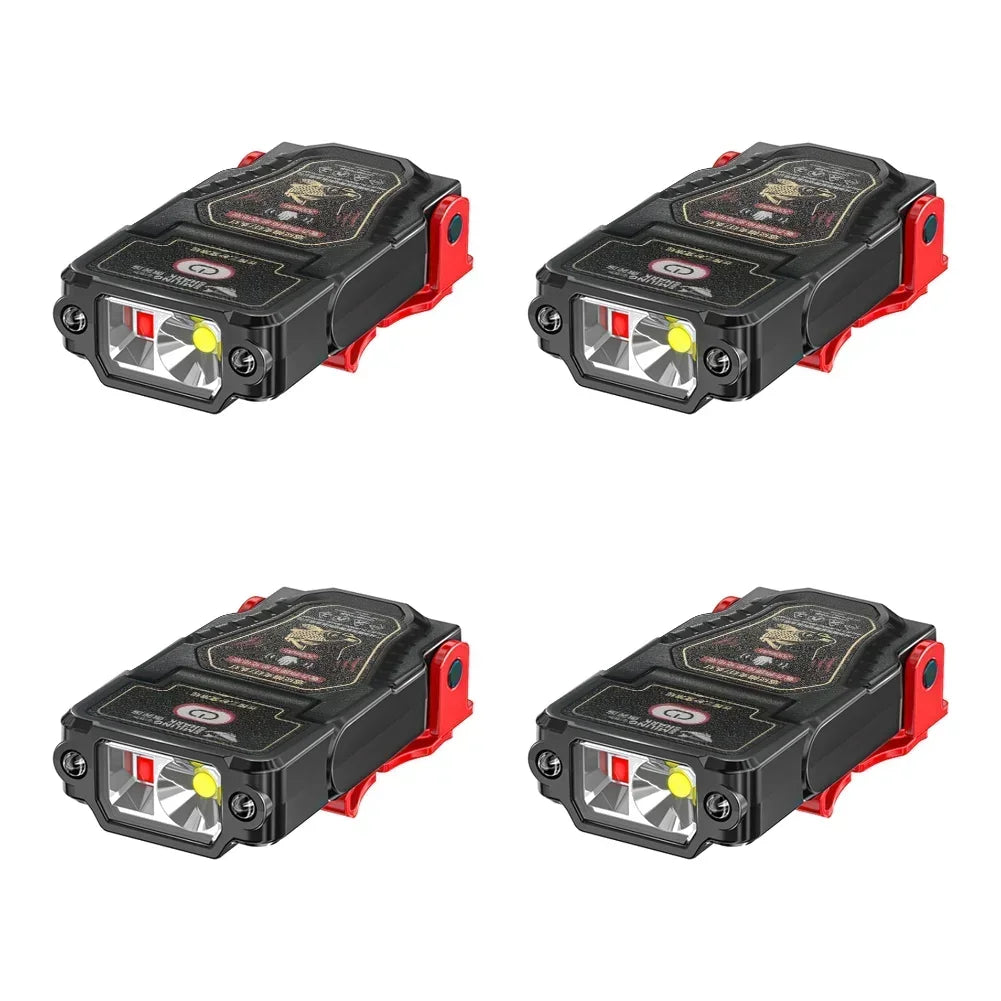 Mini Sensor LED Headlamp – Rechargeable Waterproof Hat Clip Torch