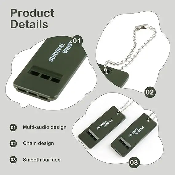 Emergency Survival Whistle – Loud Keychain Safety Whistle 3/6/12 Pack
