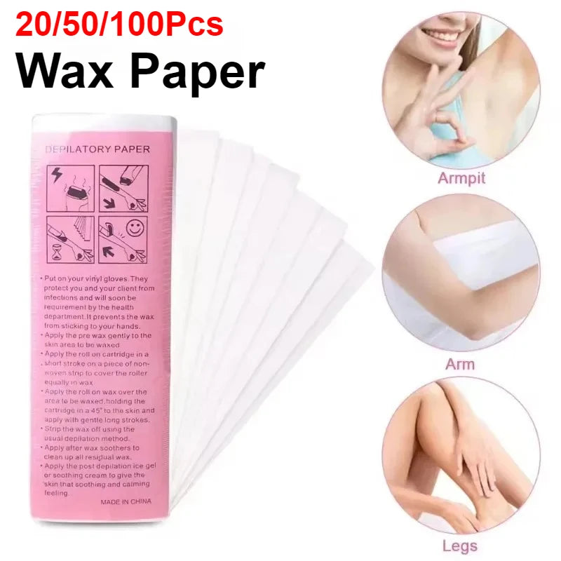 Non-Woven Wax Strips for Hair Removal – 20/50/100 Pcs Wax Hair Removal Strips Zpaxo