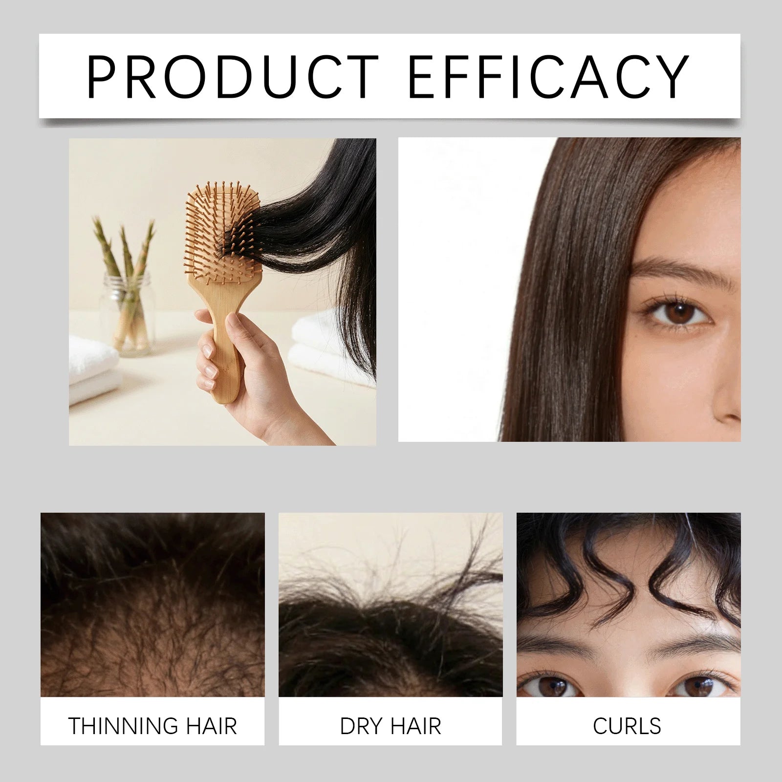 Natural Bamboo Air Cushion Hair Brush & Scalp Massage Comb Bamboo Hair Brush Zpaxo