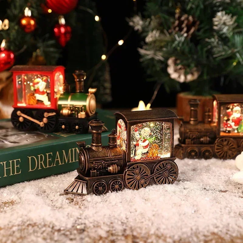 Christmas Train Music Box Water Globe with LED Lights Gift Christmas Music Box Zpaxo