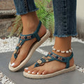 Women Casual Sandals Large Size Solid Color Sandals Round Head Bohemian Style Shoes Leisure Sandals 2026 New Rubber Bottom Shoes Zpaxo green 43