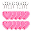 20Pcs Heart Keychain Molds Set 10 Heart Silicone Mold with Hole 10 Key Rings Pendant Jewelry Making for Valentine's Day Wedding Zpaxo J2617