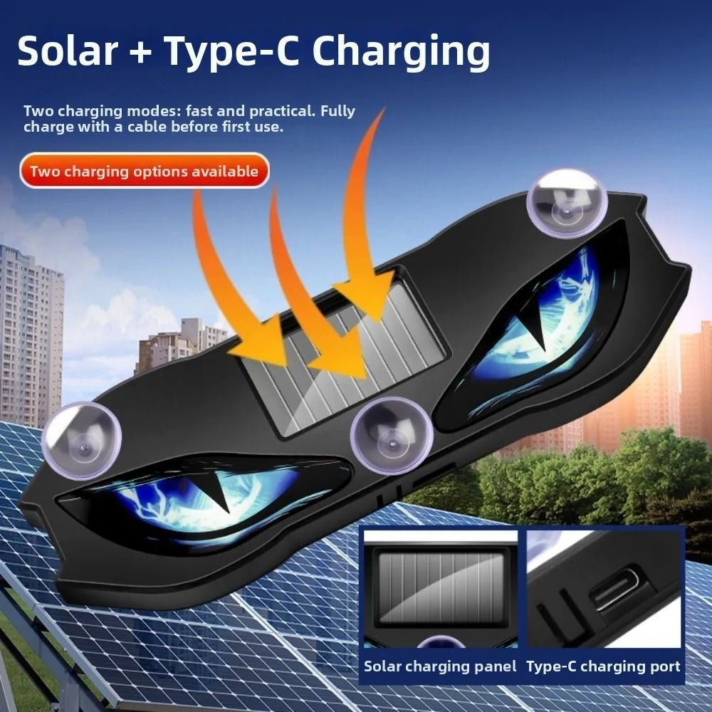 Creative Car Demon Eye Light Cool Suction Cup Installation Solar Zpaxo