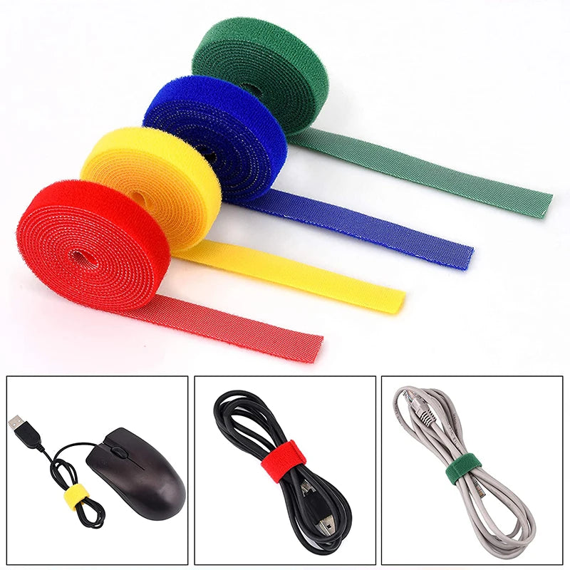 50Meter Roll Jumbo Vel Cro Adhesive Fastener Tape Wrap DIY Reusable