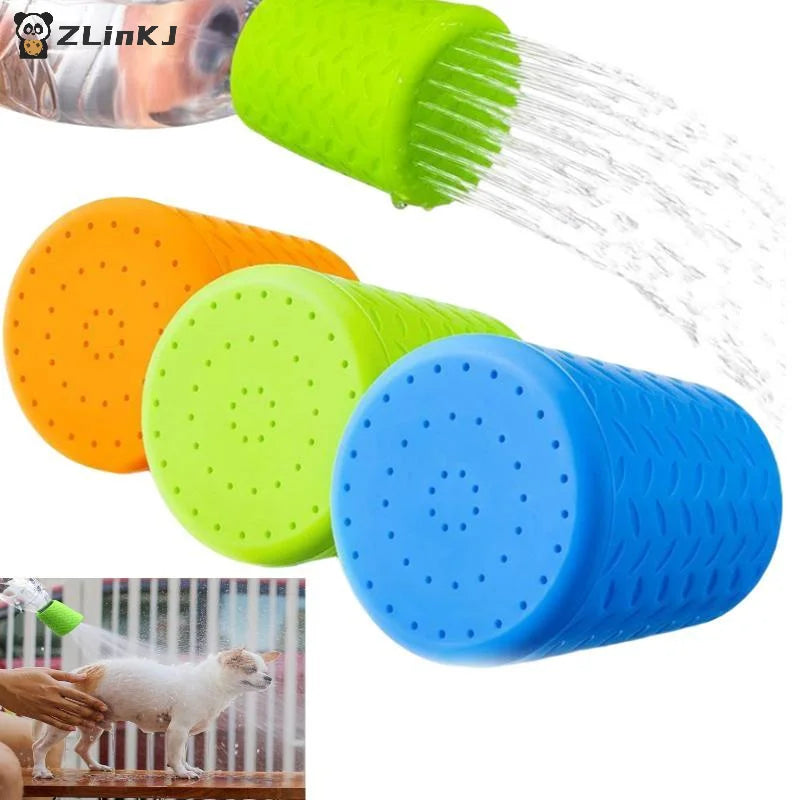 ▶1Pcs Universal Silicone Pet Bath Sprinkler Bottle Cap, Portable Shower Head Pet Washing Grooming Tool Zpaxo