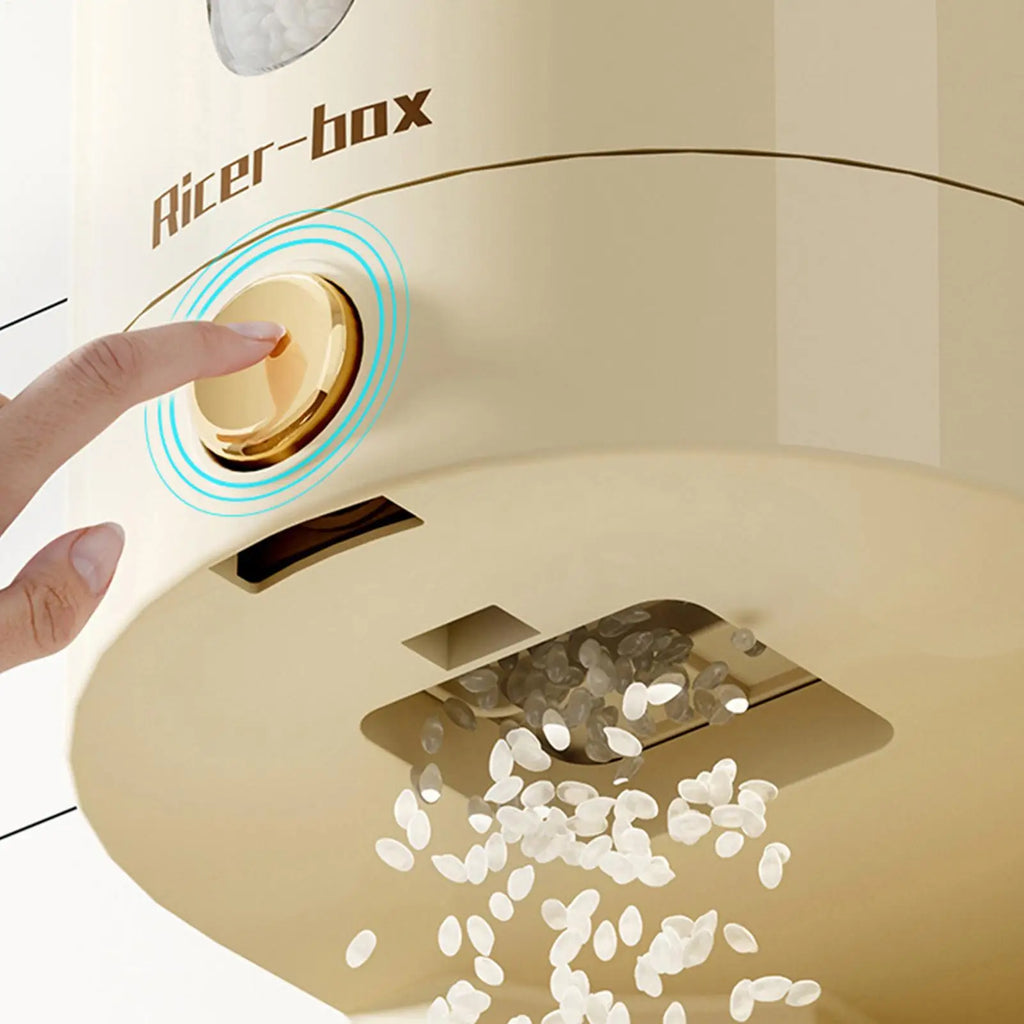 Rice Dispenser Airtight Bin Cereal Container Measuring Cup Grain