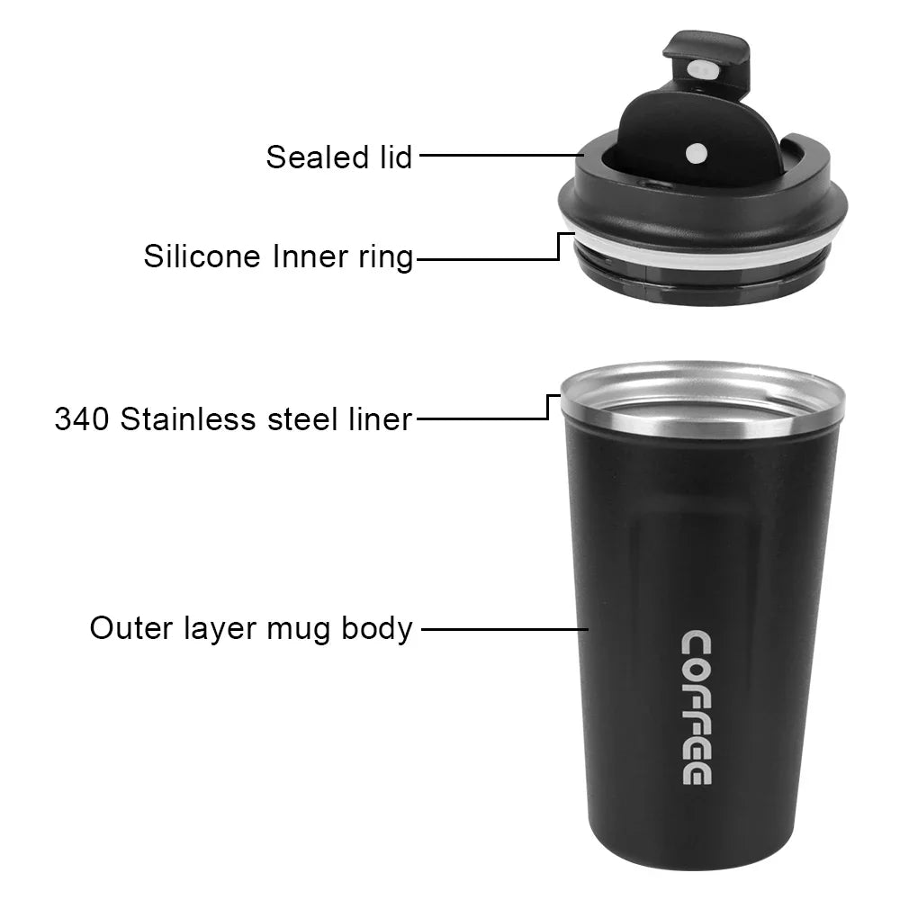 Thermo Cafe Coffee Mug 380 Car Thermos Leak Proof Travel Cup Tea