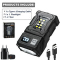 Portable LED COB Flashlight – Magnetic Rechargeable 8-Mode Torch