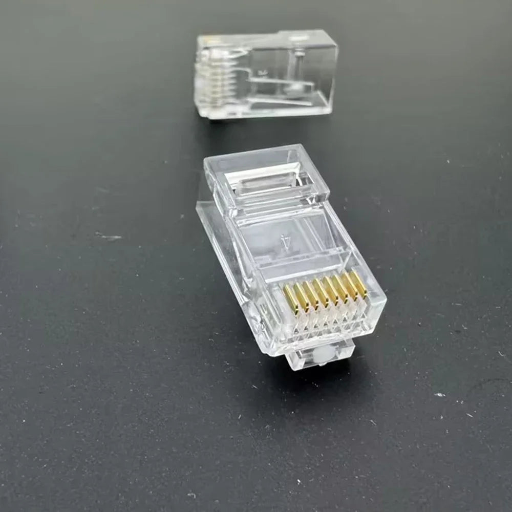 100pcs/set RJ45 Cat6/Cat5e Connectors Crystal End 8P8C Crimp UTP Standard Ethernet Network Modular Plug No Pass Through Zpaxo CAT6