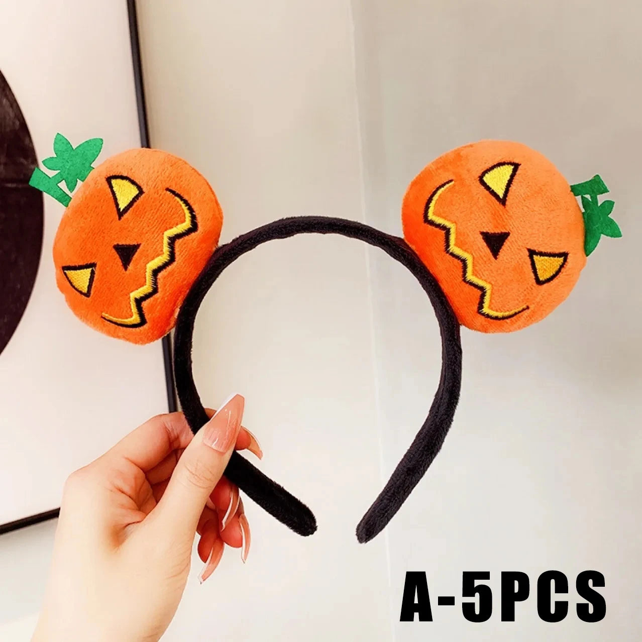 Cute Halloween Pumpkin Devil Horn Headband Funny Hair Hoop Girls Zpaxo A 5PCS