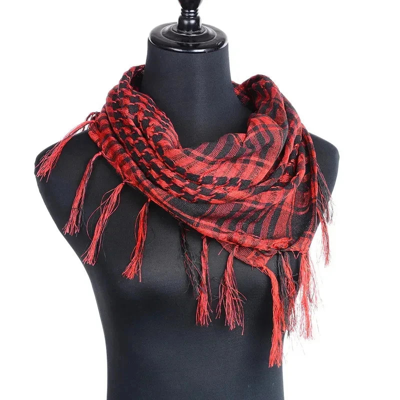 Plaid Tartan Keffiyeh Scarf – Unisex Neck Warmer Shawl