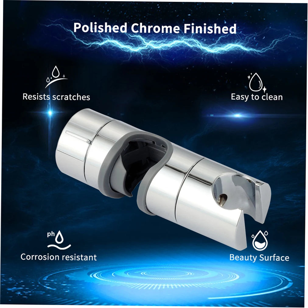 Shower Head Holder 18-25MM Diameter Adjustable Hand Shower Bracket for Slide Bar Polished Chrome Replacement Handheld Zpaxo