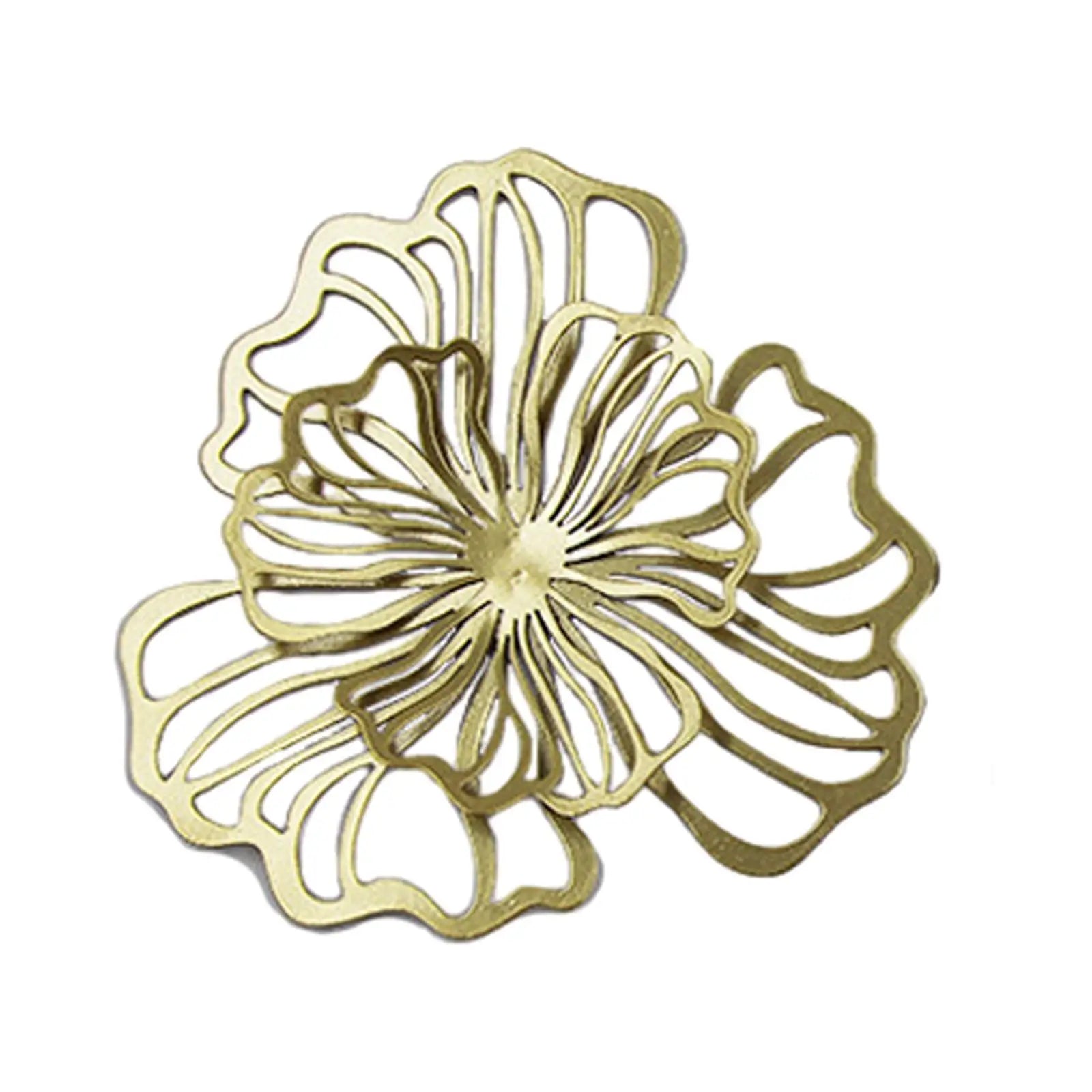 Metal Flower Wall Art Decor – Iron Floral Wall Hanging Metal Wall Art Zpaxo Golden Small