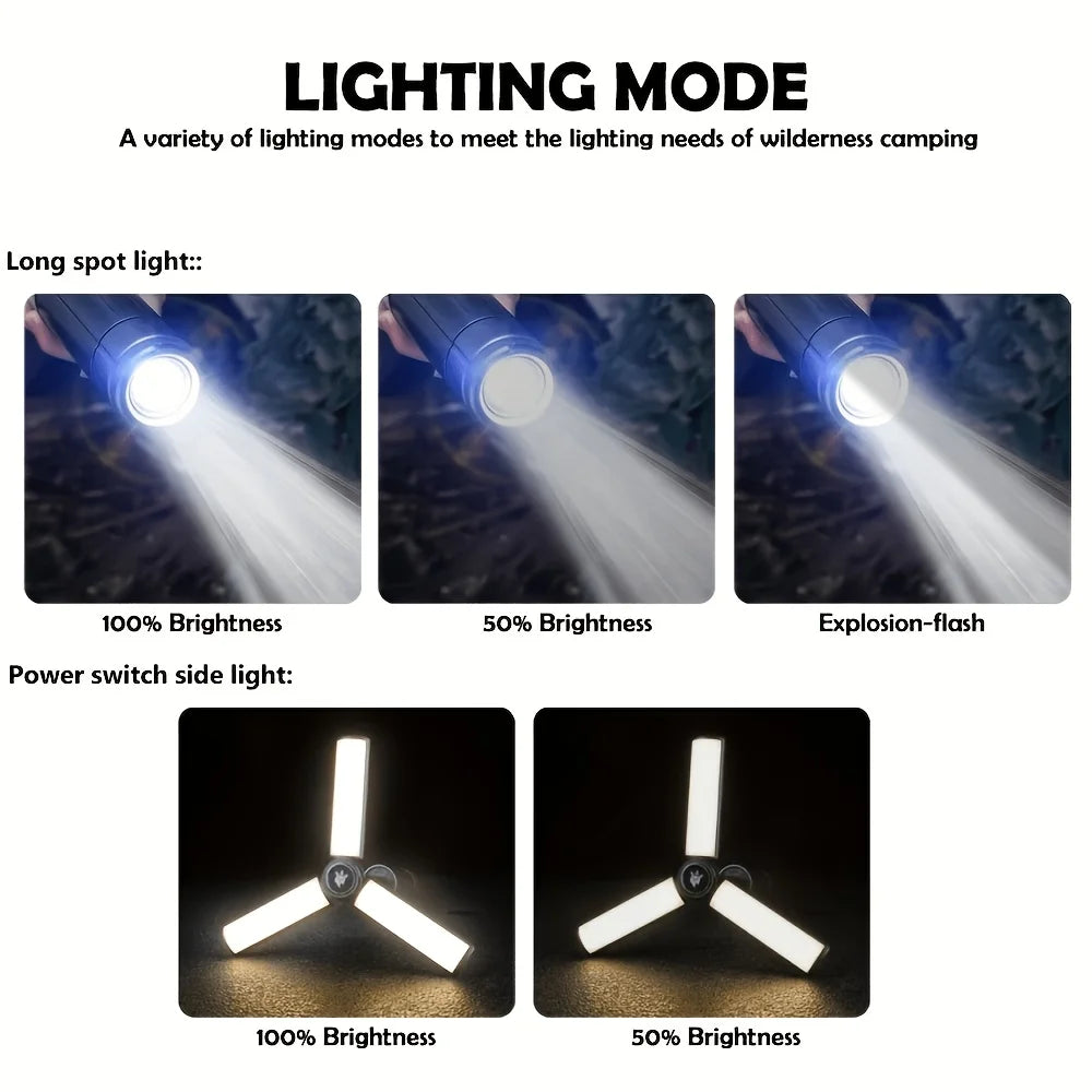 LED Camping Lantern & Flashlight – Rechargeable Telescopic Zoom Camping Lantern Flashlight Zpaxo