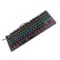 Wired 87-Key Mechanical Gaming Keyboard Rainbow Backlit Keyboard For Windows PC Laptop for Game and Office Zpaxo black blue switch
