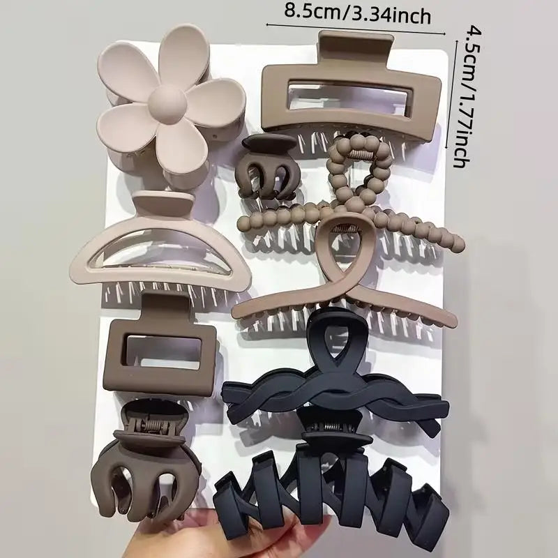 Set of 10 Hair Claw Clips – Versatile for Daily, Party, Beach, Beautiful Gift Friends Zpaxo