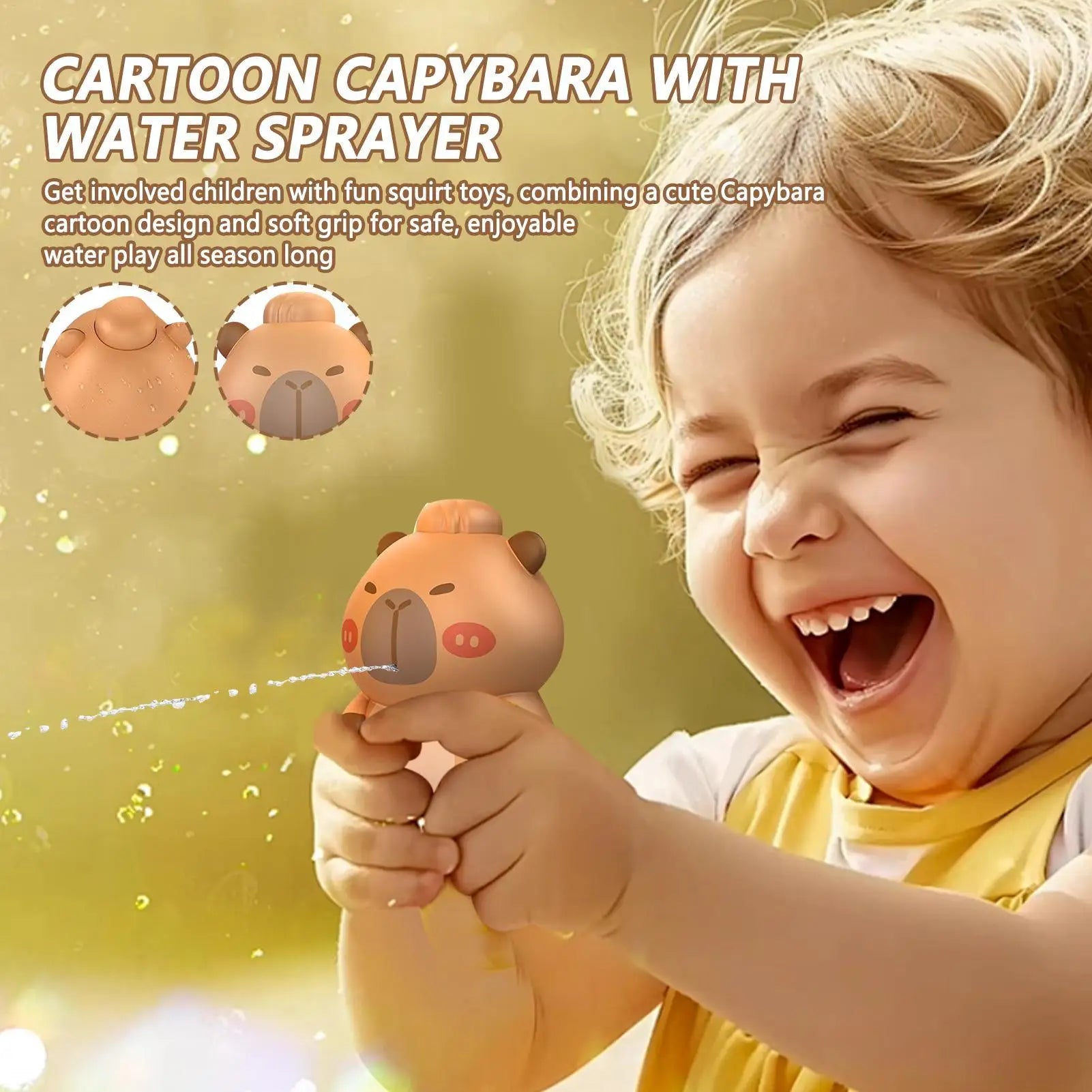 Water Squirt Toys Fighting Outdoor Interactive Funny Capybara Shape Zpaxo
