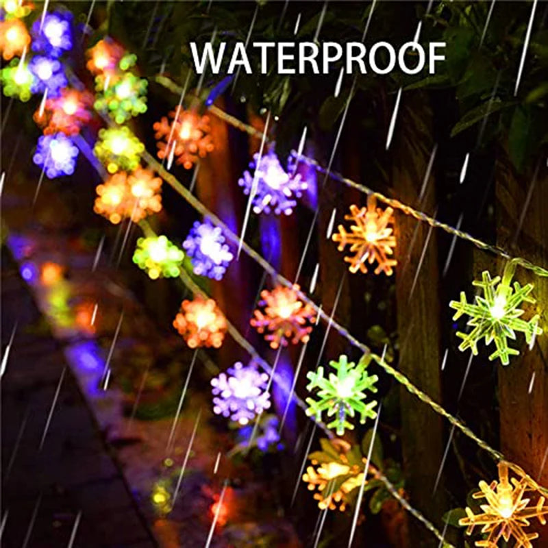 Solar Christmas Snowflake Lights Powered Led Outdoor Light Waterproof Zpaxo
