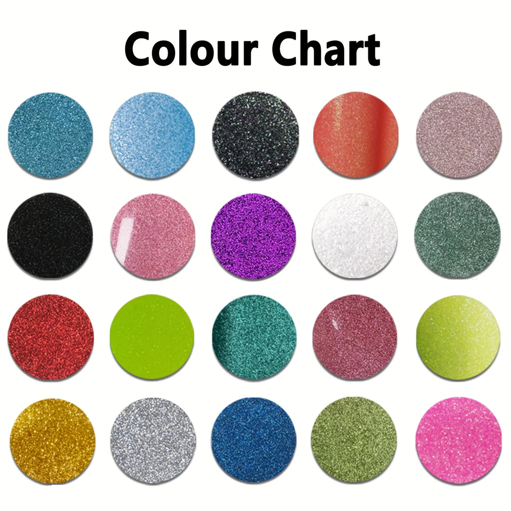 20 Sheets Glitter Heat Transfer Vinyl, Iron-on Vinyl Glitter HTV Perfect for Heat Press on T-Shirts, Clothes, Bags, Pillows Zpaxo