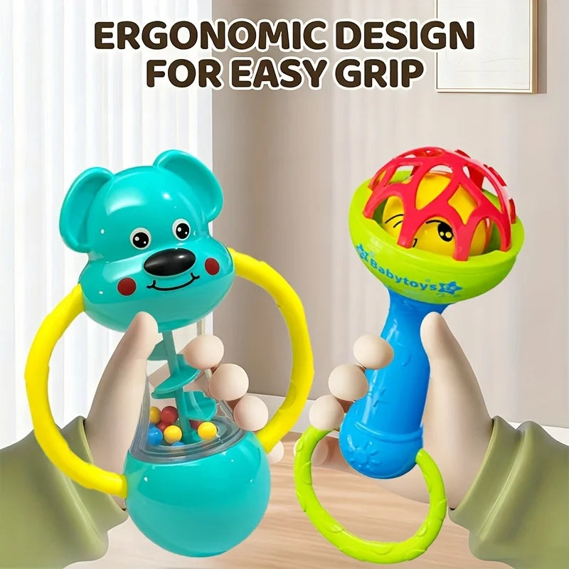 Baby Rattles Toys 0 12 Months Newborn Sensory Grasp Hand Bell