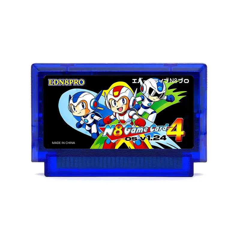 New V1.24 FC N8 Game Card with 2000 Games & 4G TF Card Flash Cartridge for Family Computer 8-Bit Video Game Console Zpaxo Blue-08 With 4GB Card