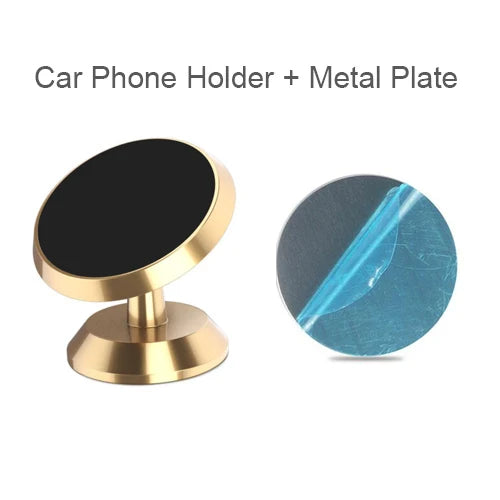 Universal Magnetic Car Phone Holder Metal Magnet Mobile Cell Support GPS Stand For iPhone 14 13 Promax Xiaomi Huawei Samsung LG Zpaxo Gold