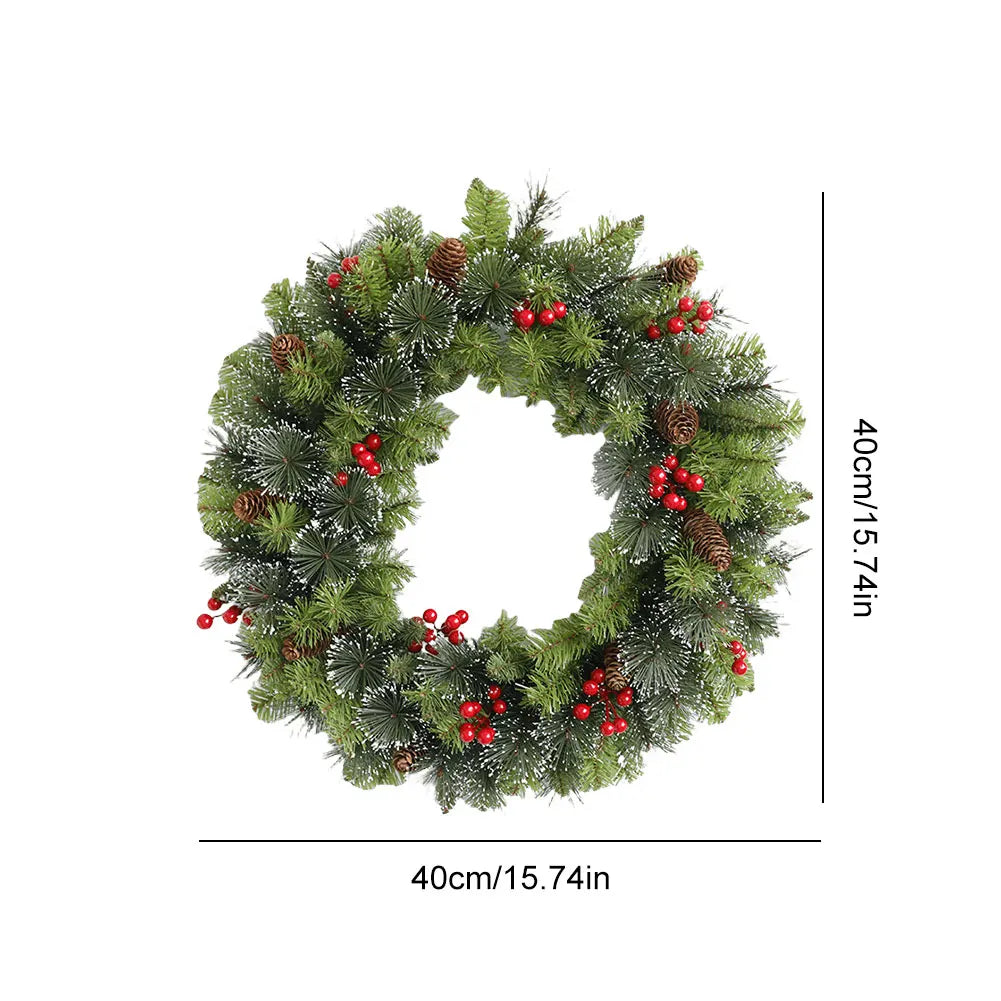 Christmas Hanging Garland Decorative Lighting Simulation Wreath Festival Theme Multifunctional Party New Year Decor Props Zpaxo