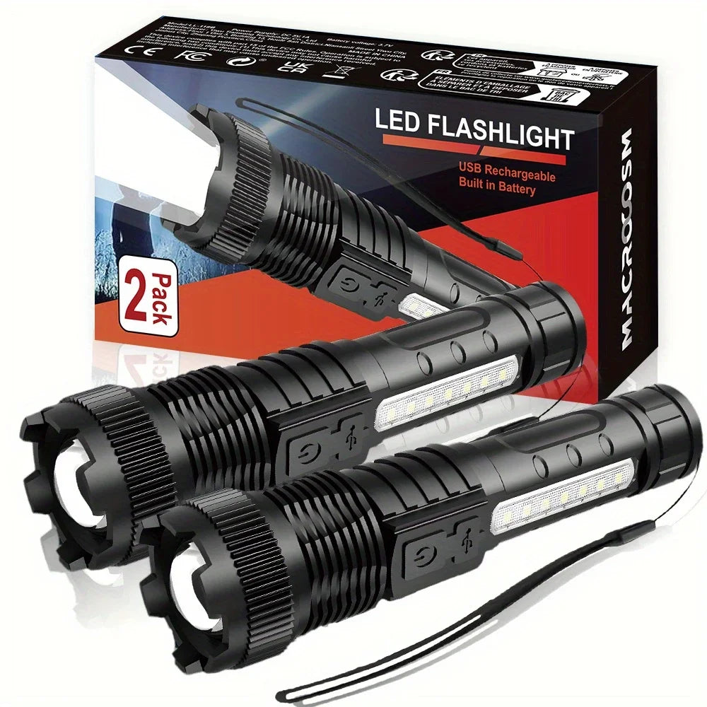 KDULIT Tactical LED Torch – 7-Mode Type-C Rechargeable Flashlight