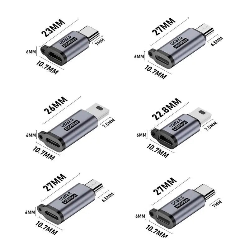 652F USB to Type C Adapters Optional for Seamlessly Device Connection and Fast Charging with Durability PVC Aluminum Alloy Zpaxo