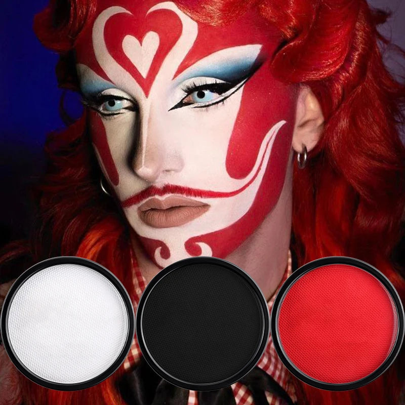 Water-activated Face Body Painting Palette Monochromatic Halloween Zpaxo