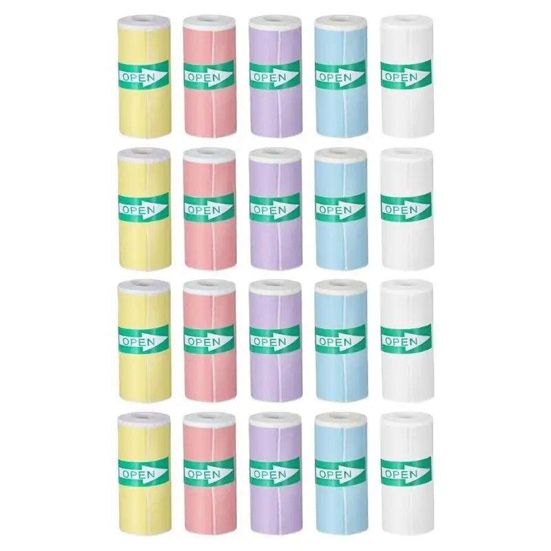 652F Colorful Thermals Sticker Paper 20Rolls Mini Printer Crafting Zpaxo color CN