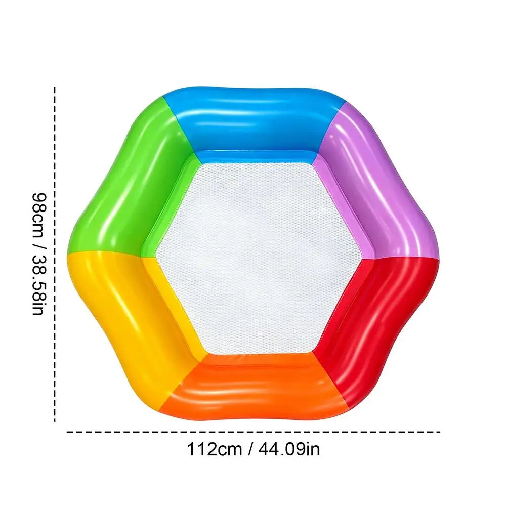 Hexagon Pool Float Inflatable Lounger 2-Person Thickened PVC Floating