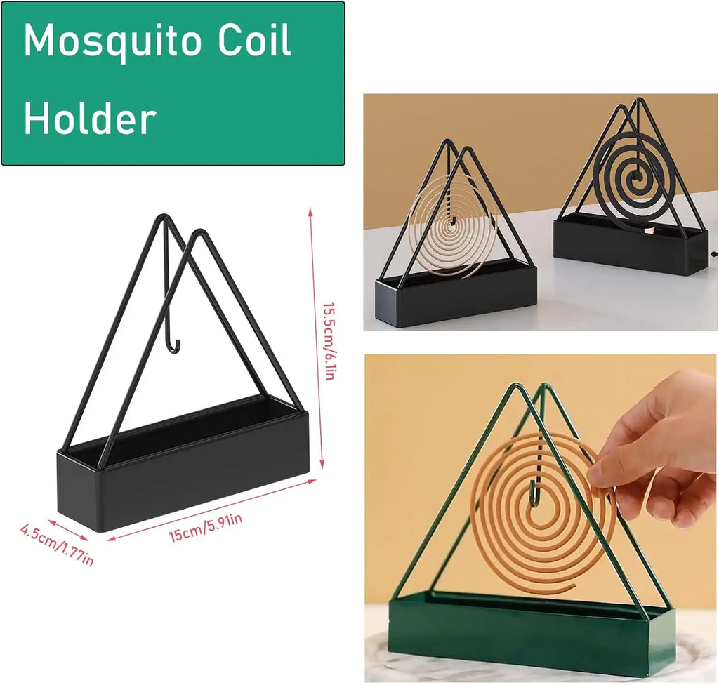 Metal Mosquito Coil Holder & Incense Burner with Ash Tray