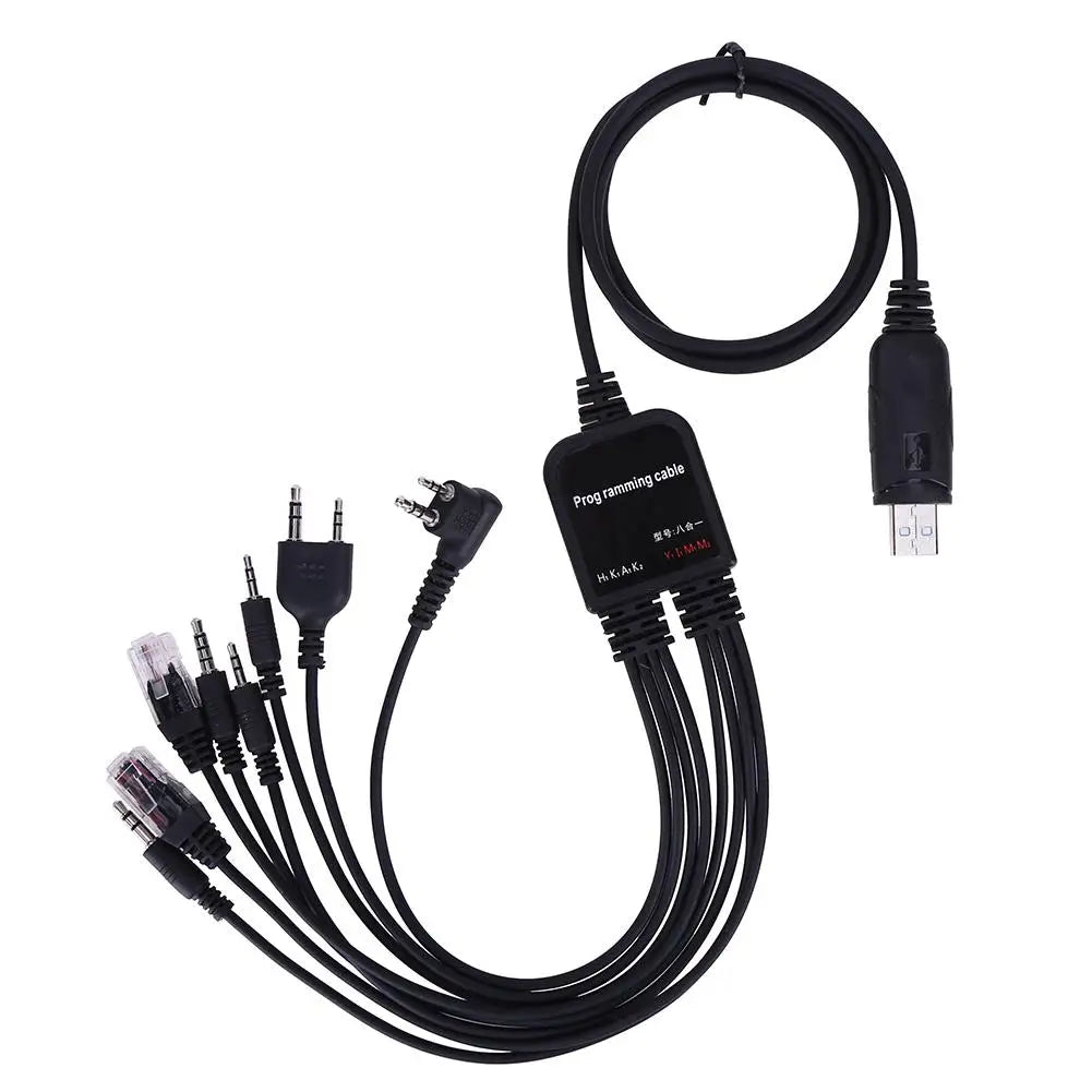 8 in 1 USB Programming Cable for Baofeng for Motorola Kenwood TYT QYT Radio Zpaxo black China Mainland