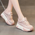 2023 Air Mesh Fashion Leather Comfy Breathable Shoes Chunky Sneaker Zpaxo Pink 35 China Mainland