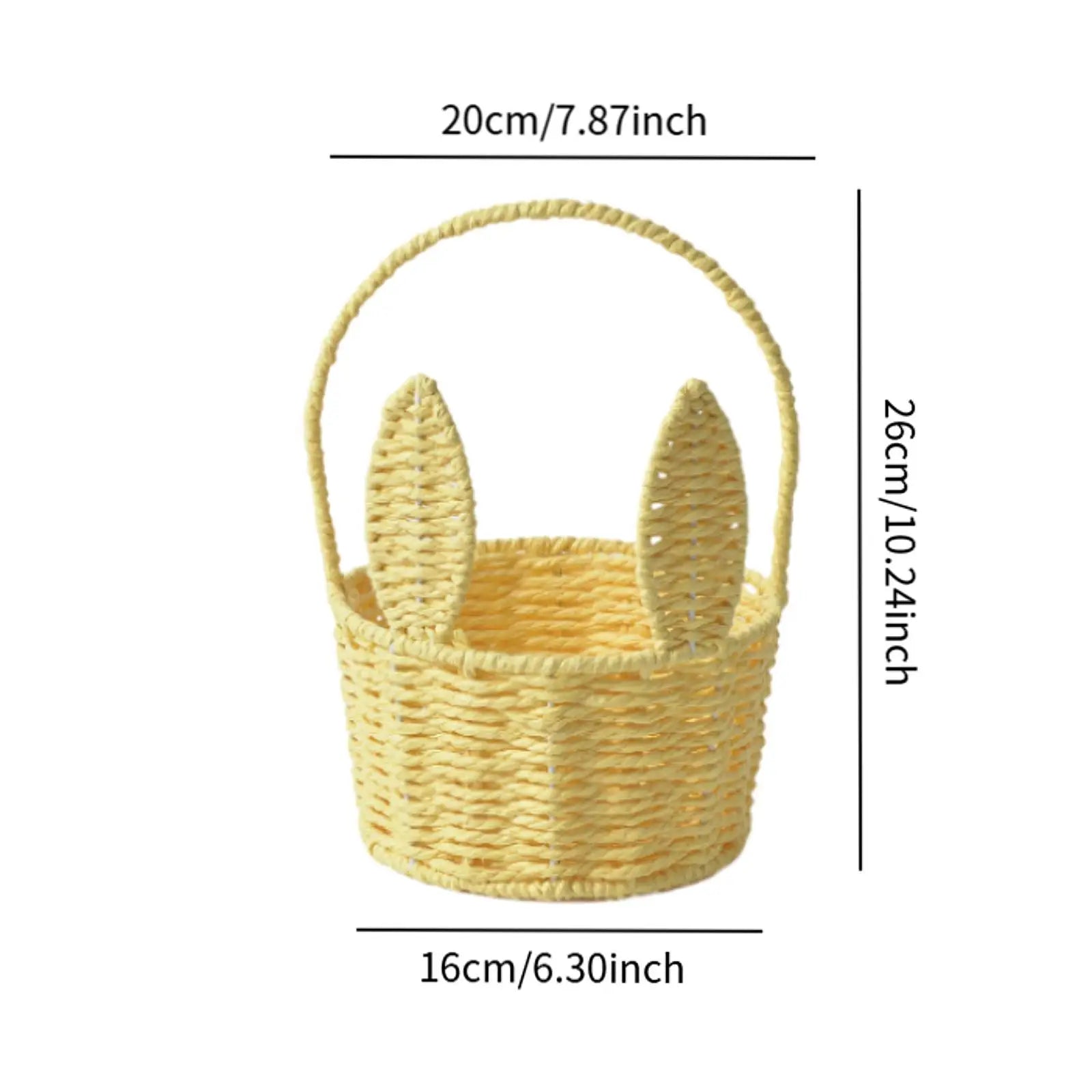 Miniature Easter Bunny Basket – Reusable Decorative Storage Easter Storage Basket Zpaxo Yellow
