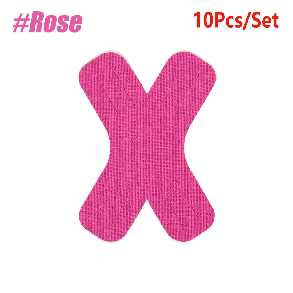 Waterproof Gym Kinesiology Tape Precut Breathable Athletic Sports Zpaxo Rose red 10pcs