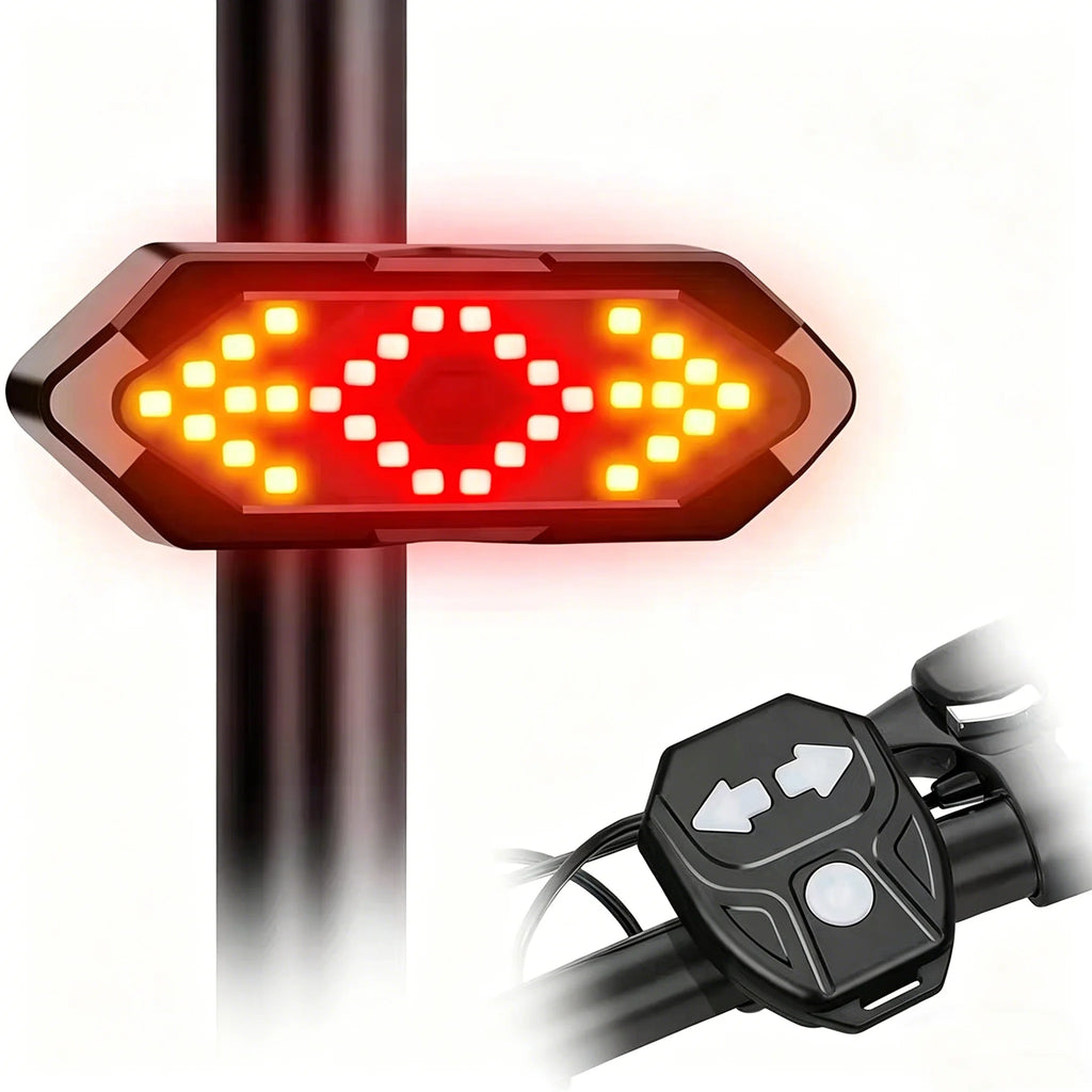 Wireless Remote Control USB Turn Signals Bicycle Tail Light Bike Rear Light MTB Road Taillight with Bike Horn Bike Accessories Zpaxo