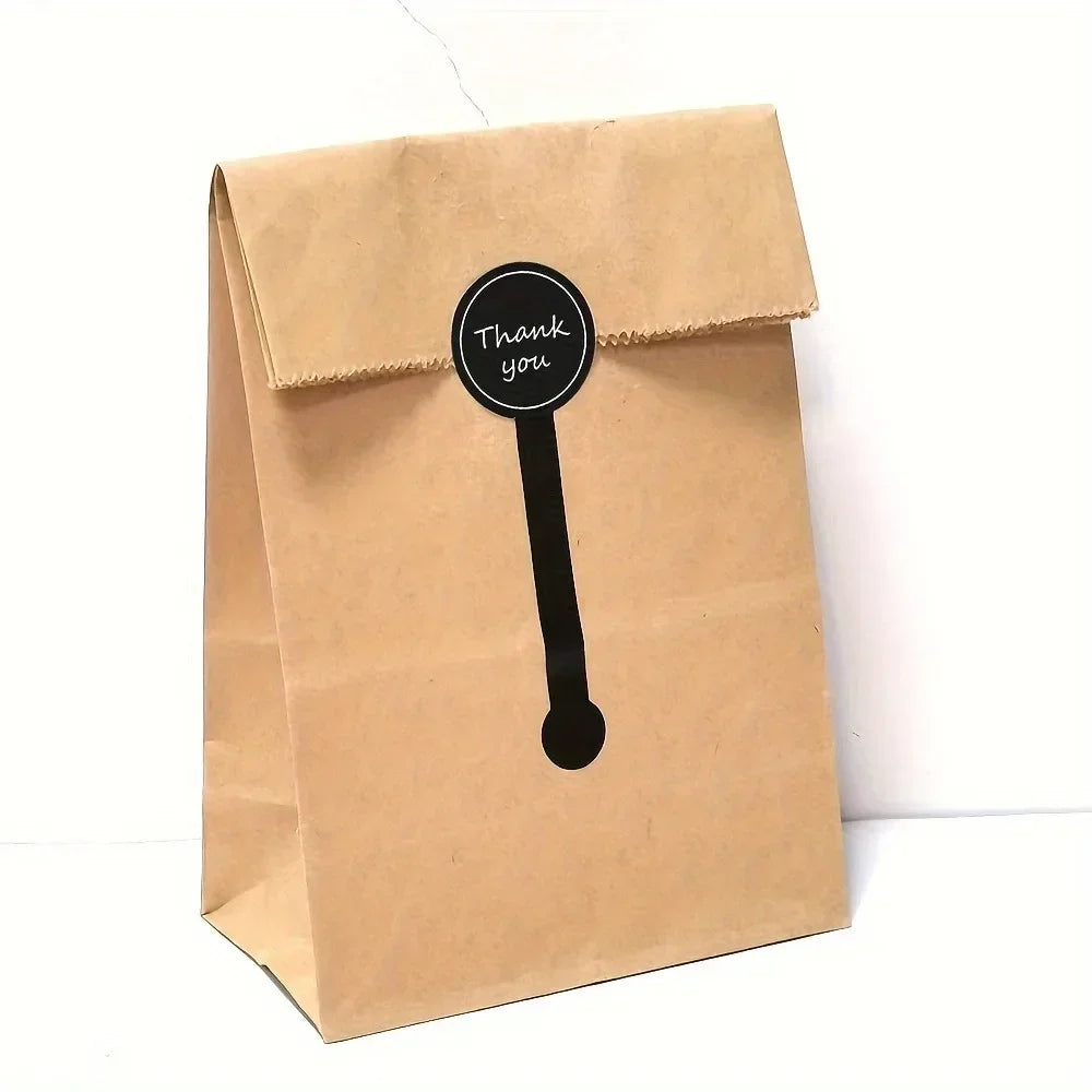 50/100/200pcs Black Thank You Long Sealing Sticker Pudding Bottle Sticker, Baking Box Label Sticker, Baking, Handicraft Products Zpaxo