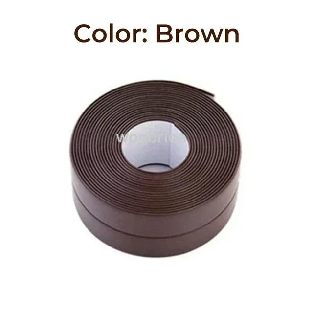 Sealing Waterproof Tape Bathroom and Kitchen Border Tape in The Bath Anti-mildew Caulking Sealed Waterproof Isolate Tape Sticker Zpaxo brown 1m 3.8cm