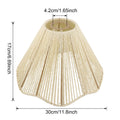 Woven Lampshade Pendant Light Cover Dustproof Lamp Shade Bohemian Light Shade for Dining Table Living Room Bedroom House Zpaxo Beige