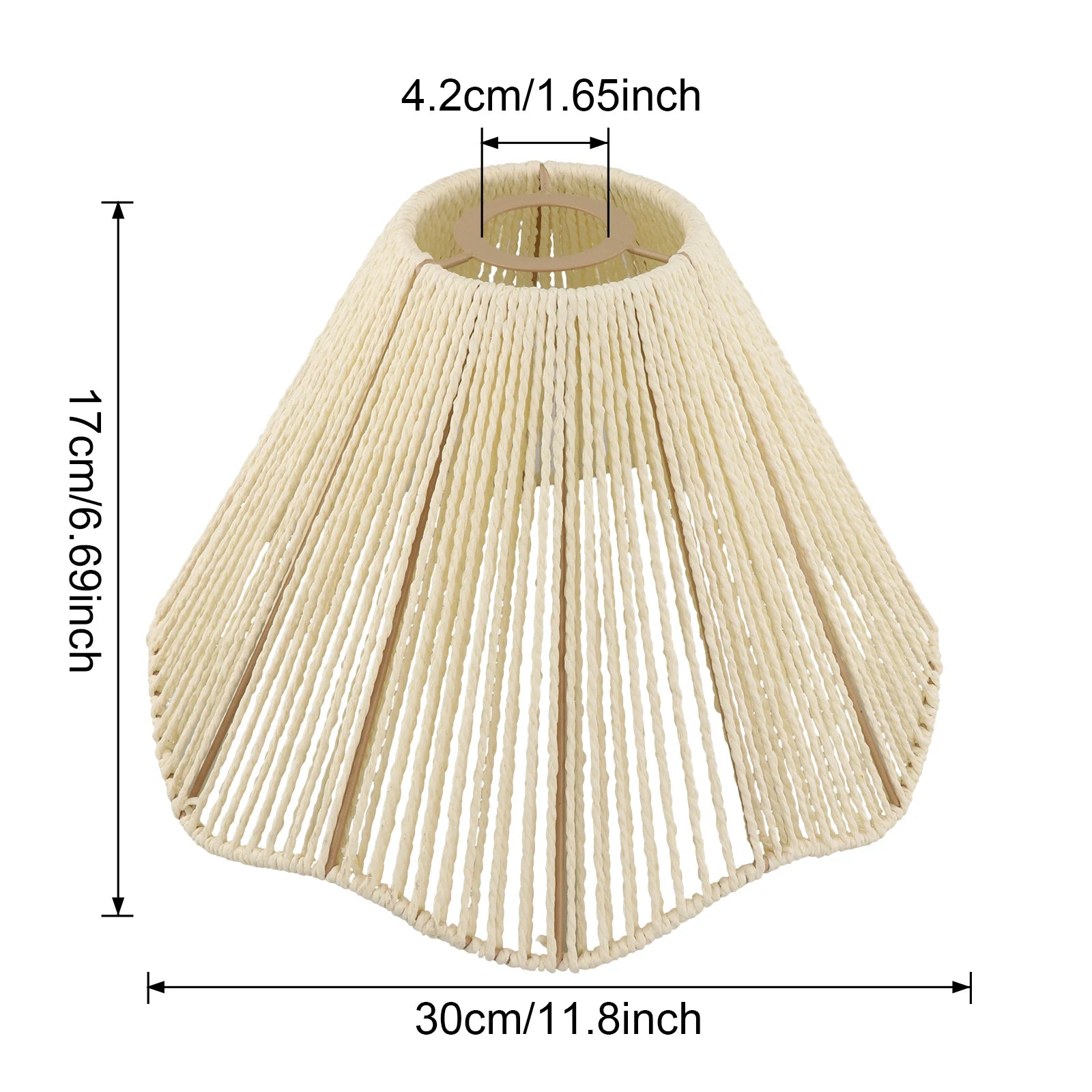 Woven Lampshade Pendant Light Cover Dustproof Lamp Shade Bohemian Light Shade for Dining Table Living Room Bedroom House Zpaxo Beige