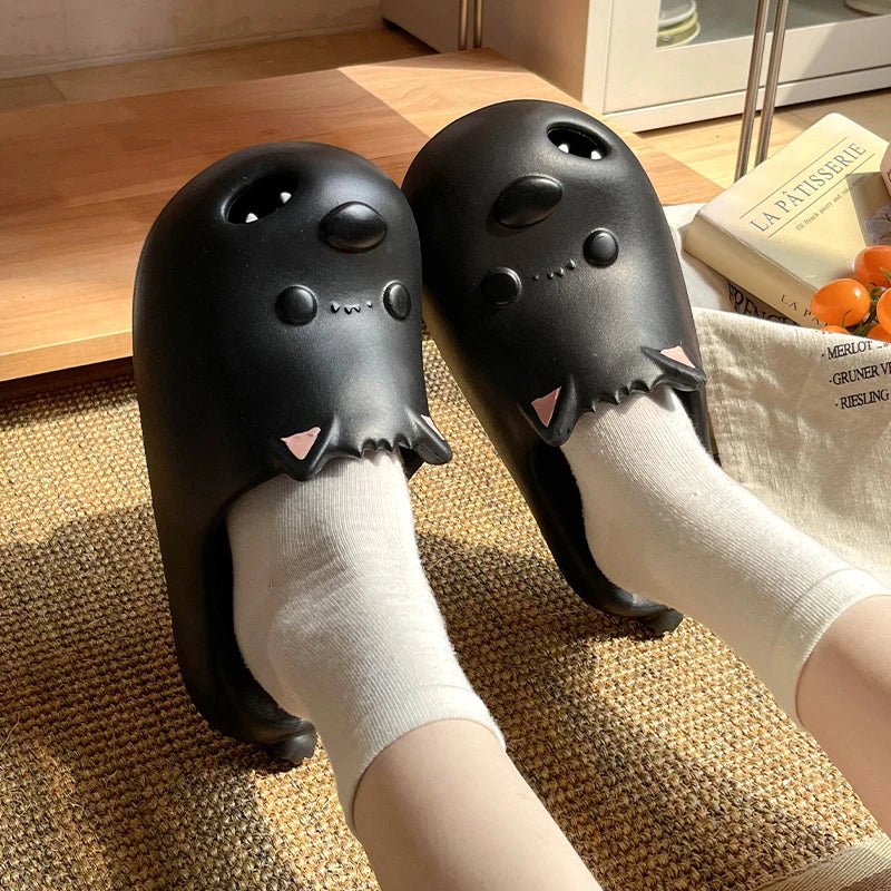 Unisex Cartoon Dog Cloud Slippers EVA Thick Sole Non Slip Slides