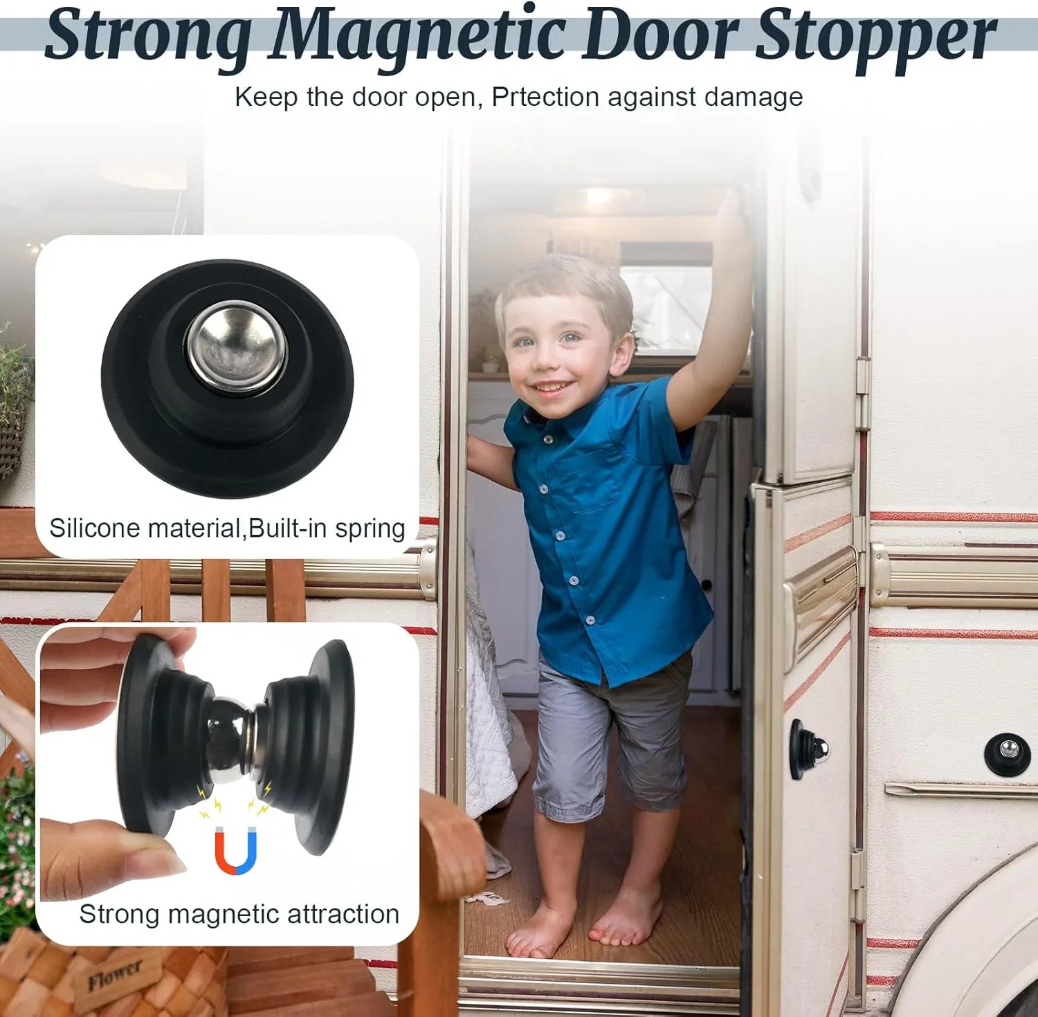 Magnetic Door Catch Kitchen Door Retainer RV Door Stop Retaining Catch Latch for RV Caravan Camper Motorhome Boat Door Holder Zpaxo